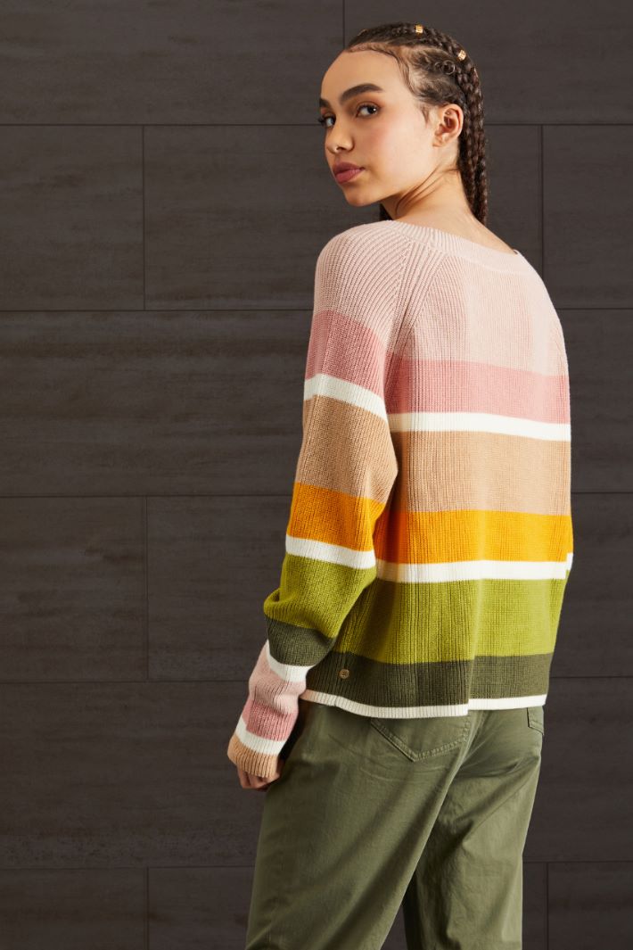 Maglia in cotone - ROSA VERDE ARANCIONE - Fashion Market - 4