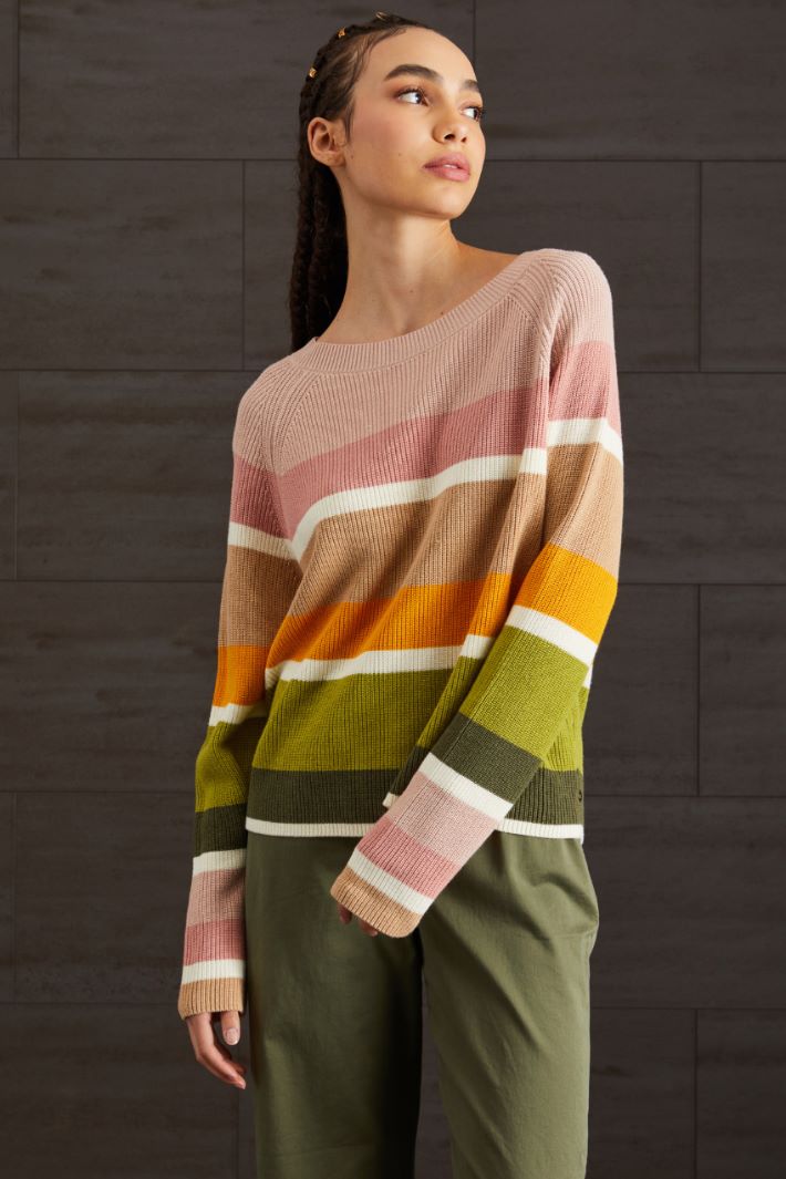 Maglia in cotone - ROSA VERDE ARANCIONE - Fashion Market - 2