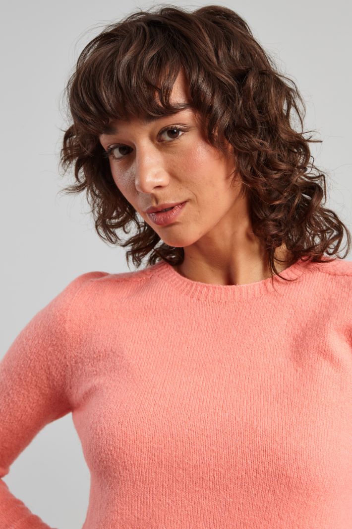 Maglia cropped in lana - ROSA ACCESO - Fashion Market - 3
