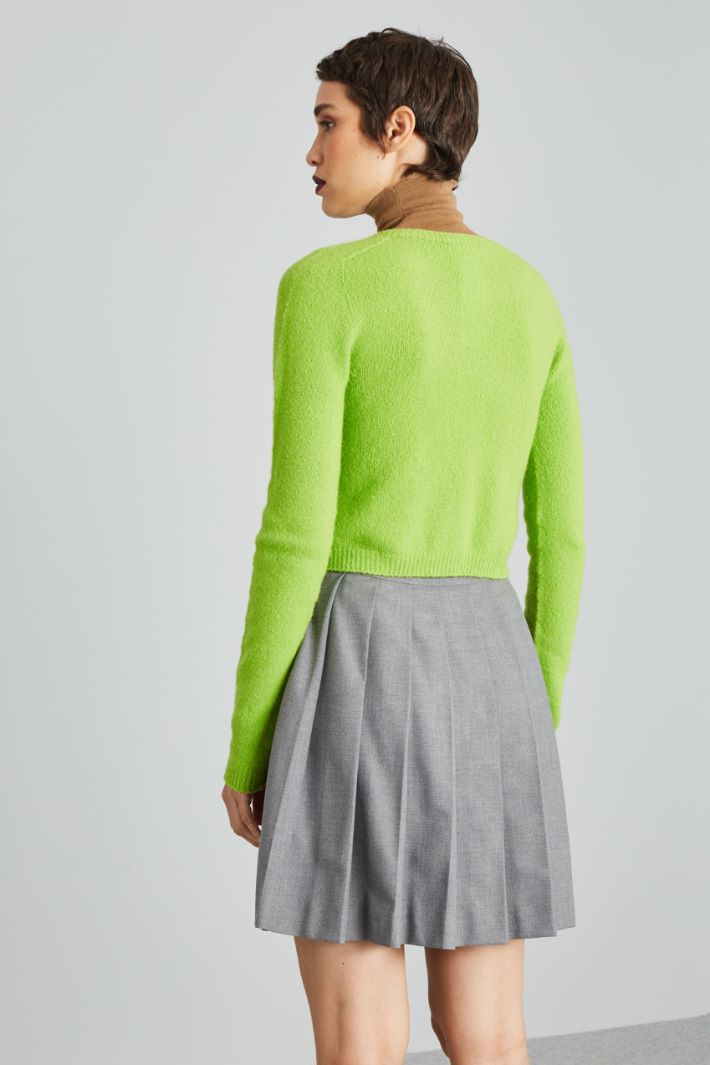 Maglia cropped in lana - VERDE LIME - Fashion Market - 4