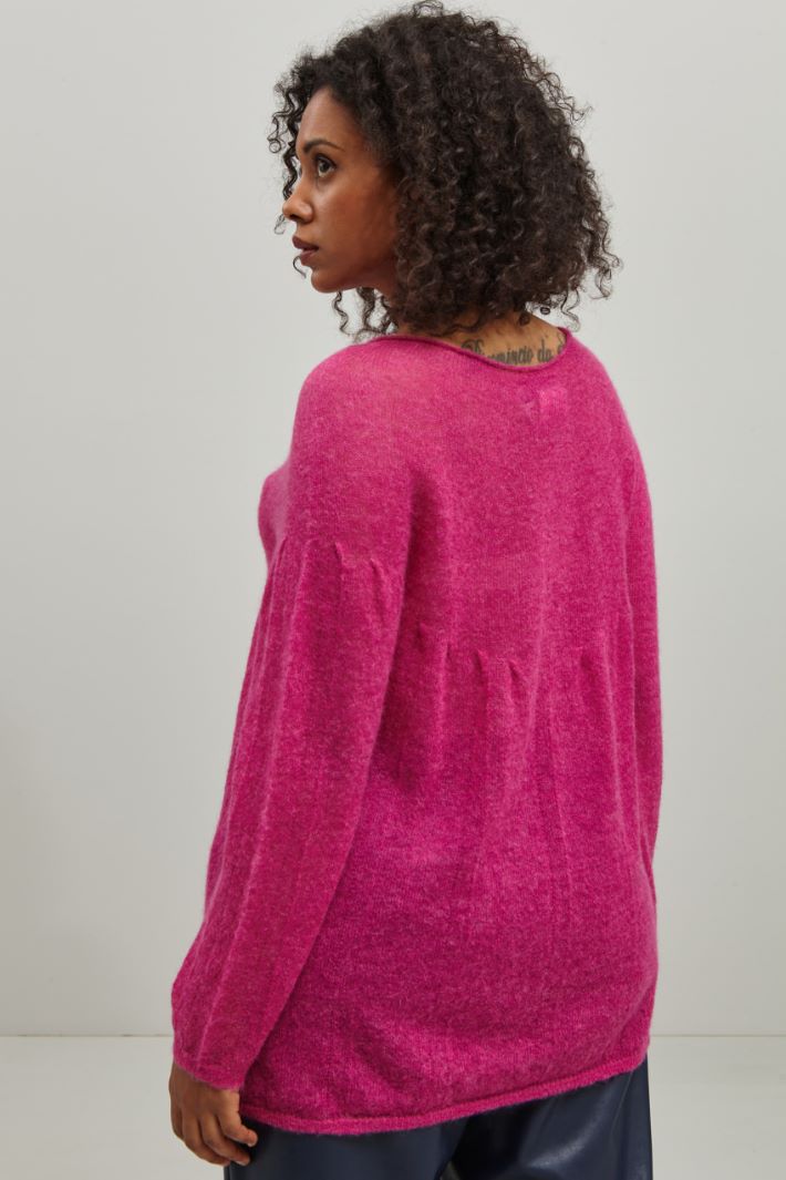 Maglia in mohair e alpaca  - MAGENTA - Fashion Market - 4
