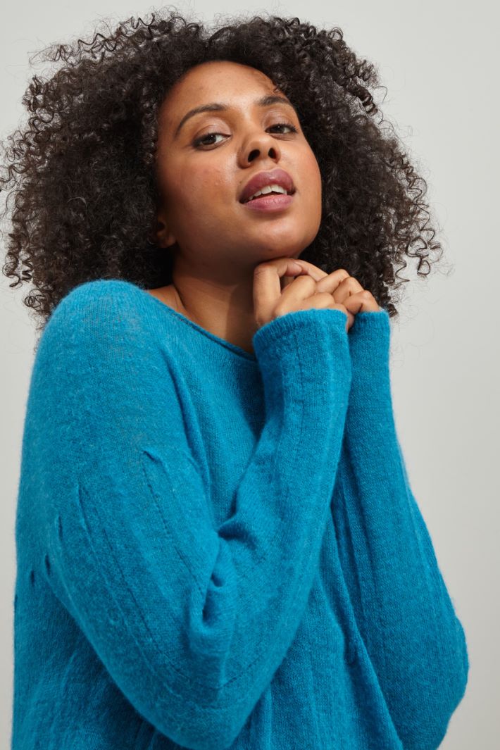 Maglia in mohair e alpaca  - TURCHESE - Fashion Market - 3
