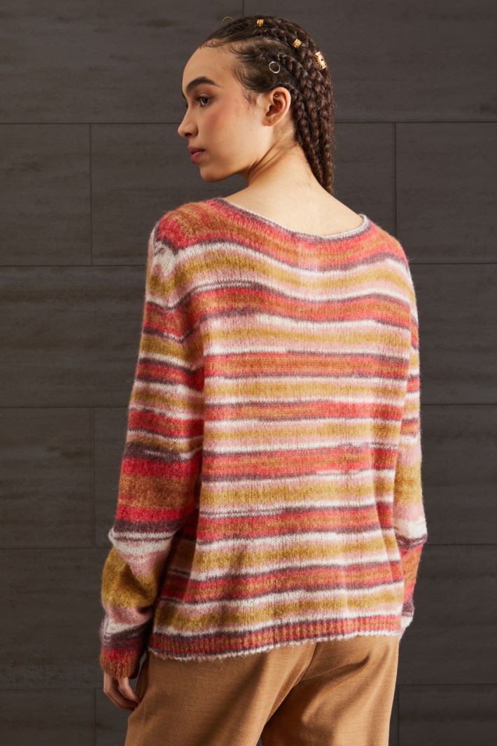 Maglia in lana e alpaca - ROSA VIOLA CAMMELLO - Fashion Market - 4