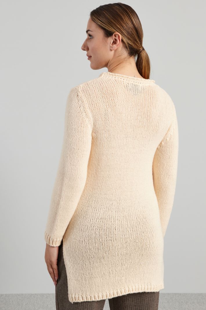 Maglia lunga con spacchi - ROSA TRASPARENTE - Fashion Market - 4