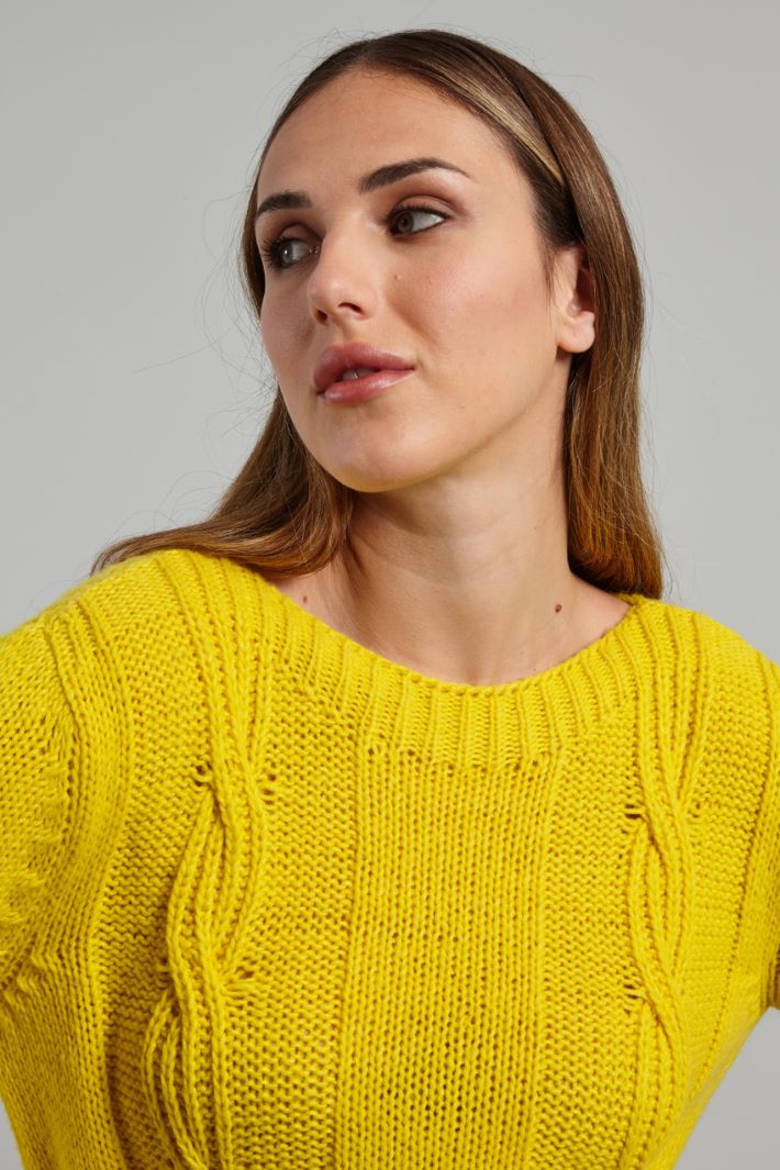 Maglia con scollo a barchetta - GIALLO SOLE - Fashion Market - 3