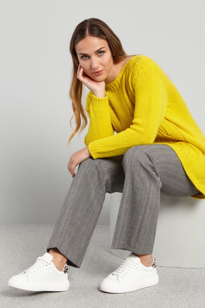Maglia con scollo a barchetta - GIALLO SOLE - Fashion Market