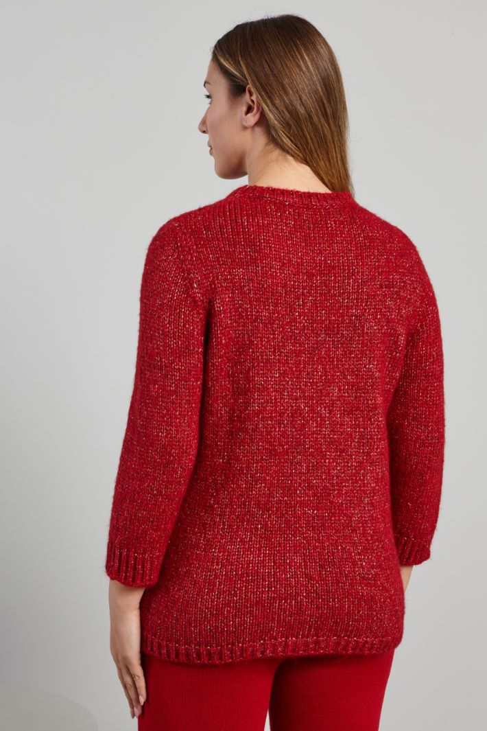 Maglia a rilievo sul davanti - ROSSO - Fashion Market - 4