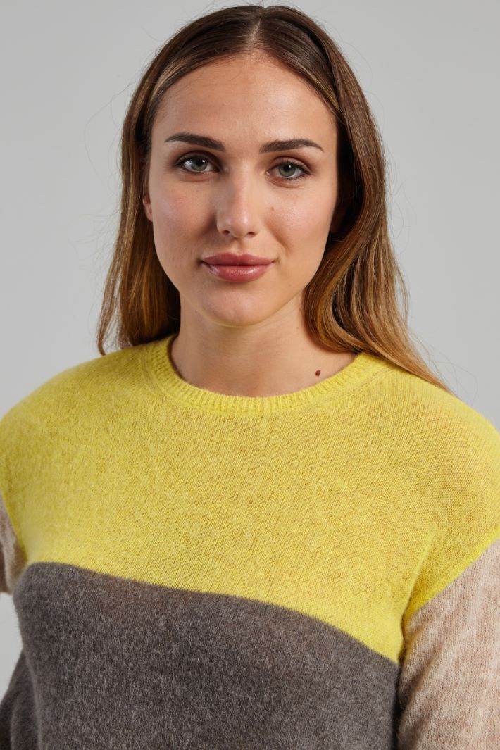 Maglia in alpaca garzato - GIALLO GRIGIO ECRU - Fashion Market - 4