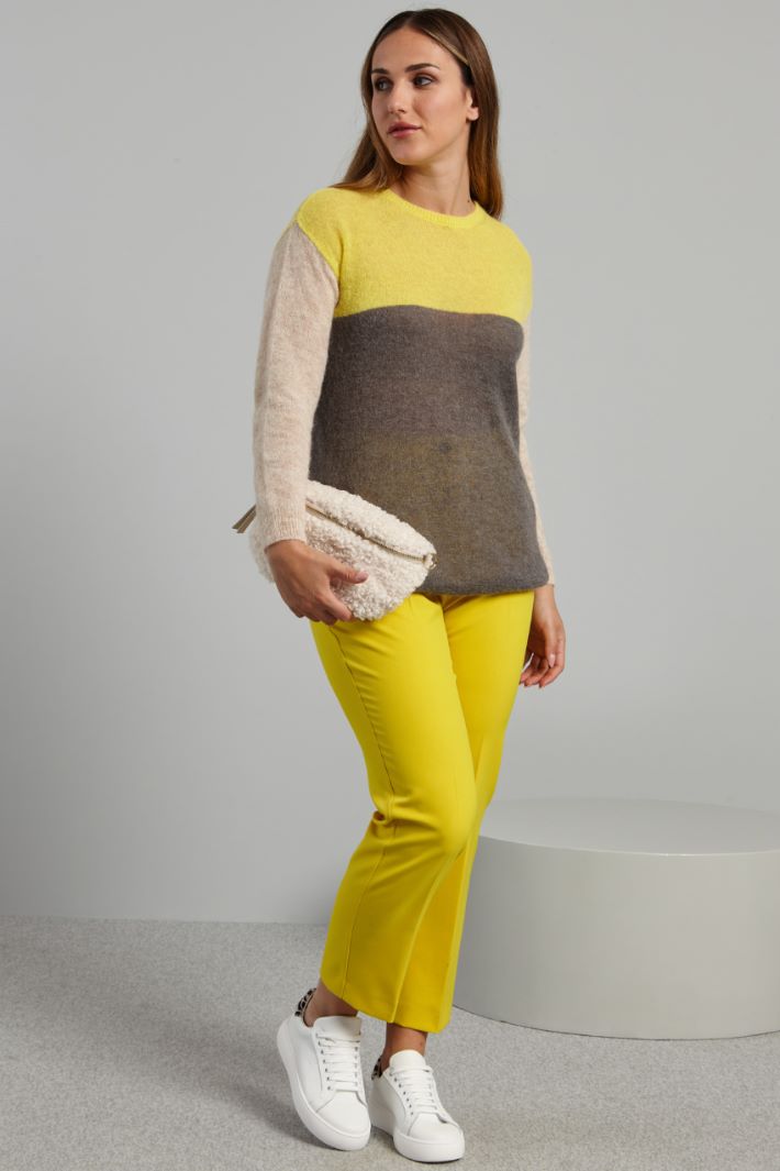 Maglia in alpaca garzato - GIALLO GRIGIO ECRU - Fashion Market - 2