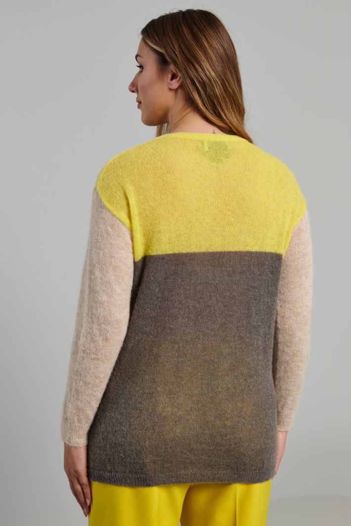 Maglia in alpaca garzato - GIALLO GRIGIO ECRU - Fashion Market - 3