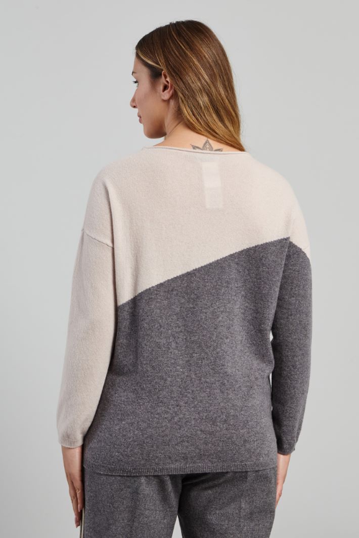 Maglia con giromanica sceso - GRIGIO ARDESIA ECRU - Fashion Market - 4