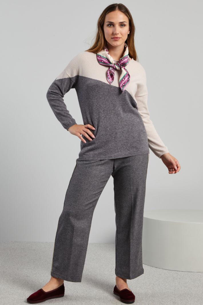 Maglia con giromanica sceso - GRIGIO ARDESIA ECRU - Fashion Market