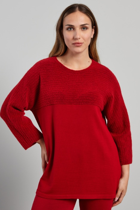 Maglia con inserto bouclè - Fashion Market