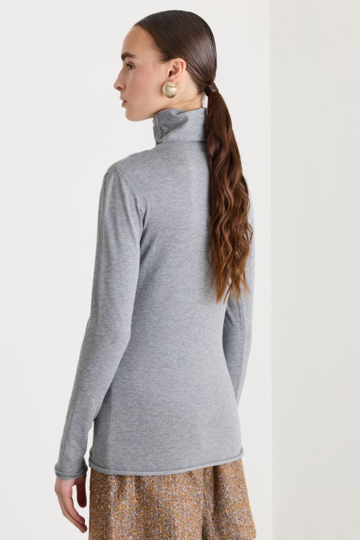 Maglia a collo alto in viscosa - GRIGIO - Fashion Market - 4