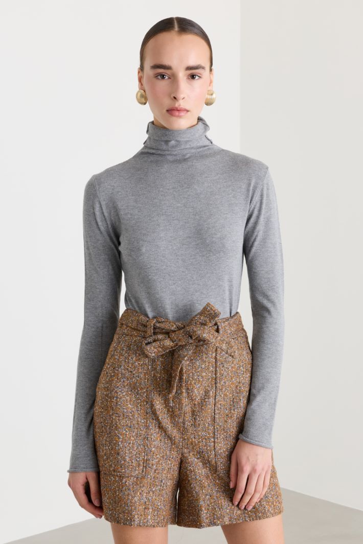 Maglia a collo alto in viscosa - GRIGIO - Fashion Market - 2