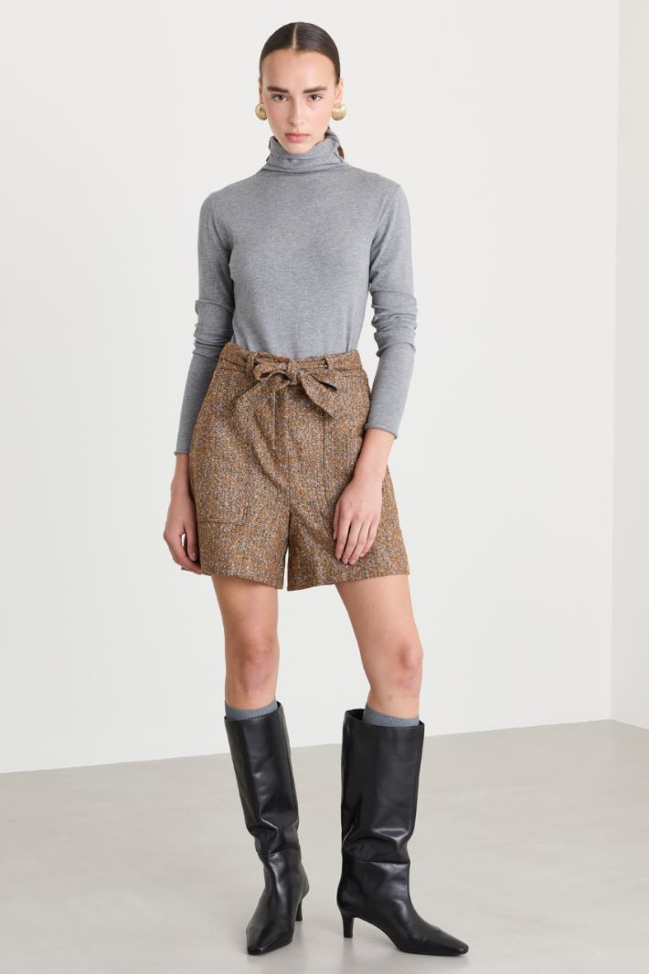 Maglia a collo alto in viscosa - GRIGIO - Fashion Market