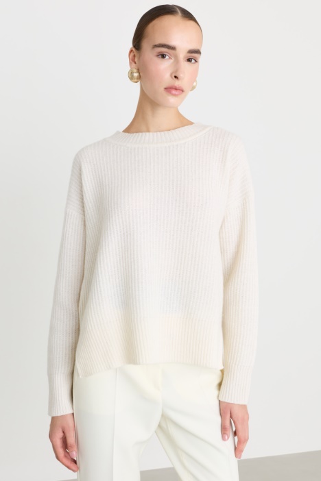 Maglia in lana tecnica con spacchi - Fashion Market