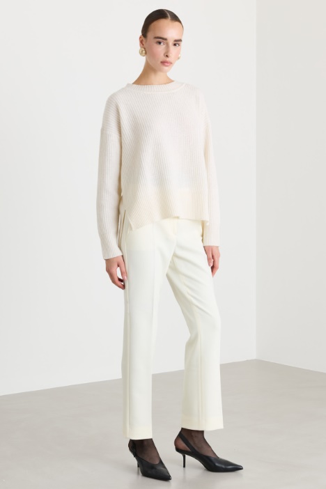 Maglia in lana tecnica con spacchi - Fashion Market