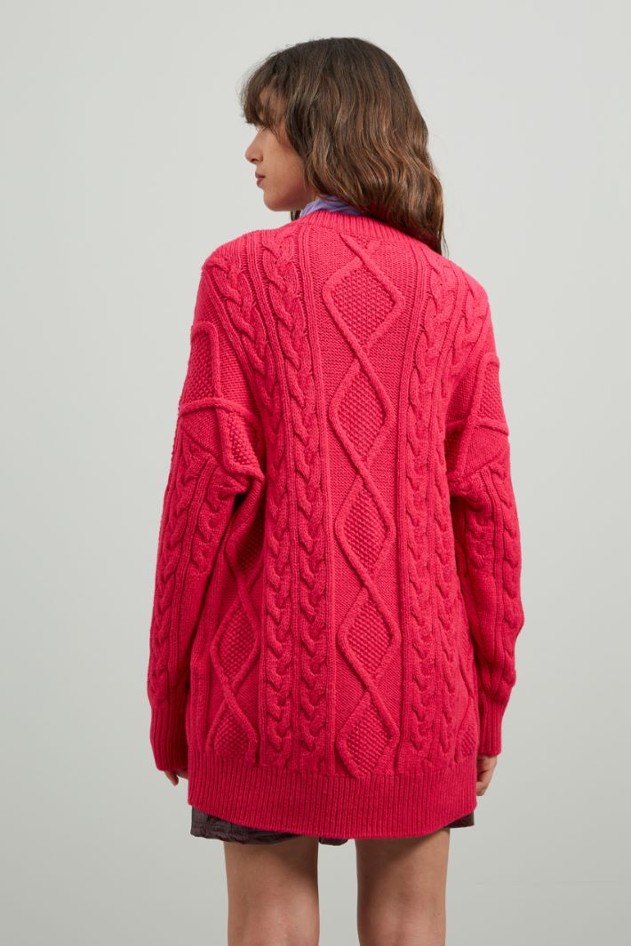 Maglia con scollo a V - FUXIA - Fashion Market - 4