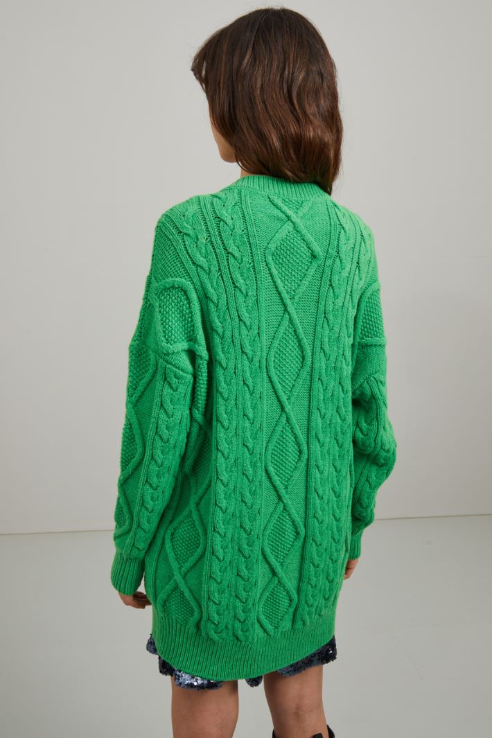 Maglia con scollo a V - VERDE - Fashion Market - 4