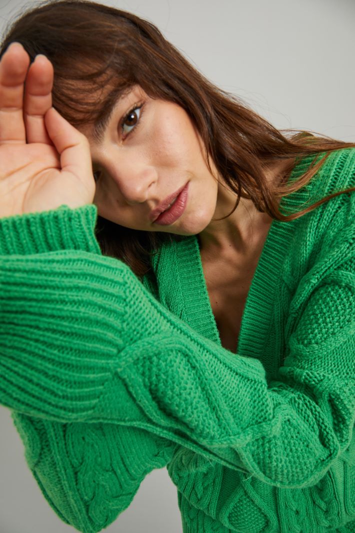 Maglia con scollo a V - VERDE - Fashion Market - 3