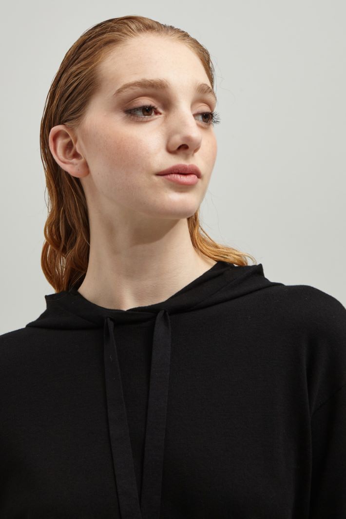 Maglia con cappuccio - NERO - Fashion Market - 3