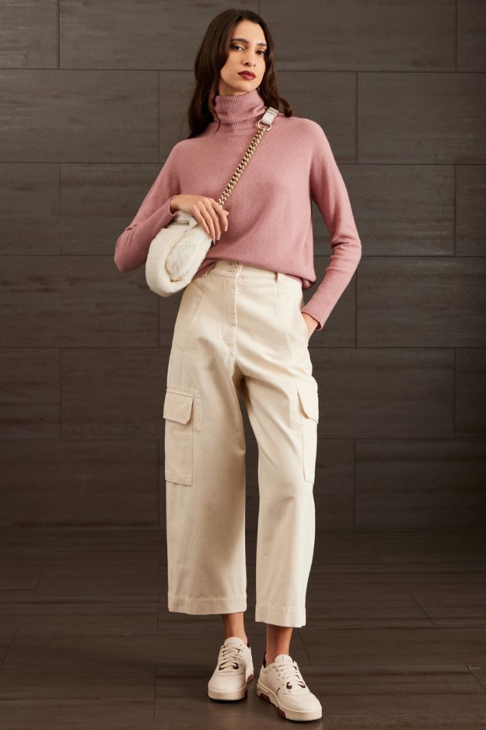 Maglia con collo alto - ROSA ANTICO - Fashion Market