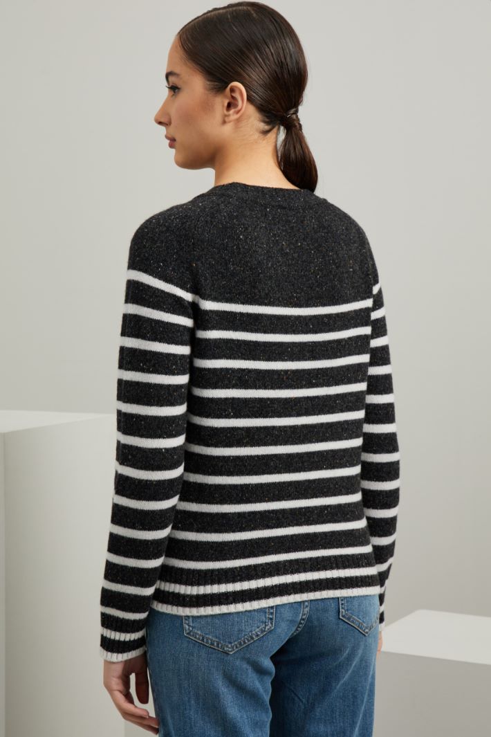 Maglia a righe - ANTRACITE BIANCO - Fashion Market - 4