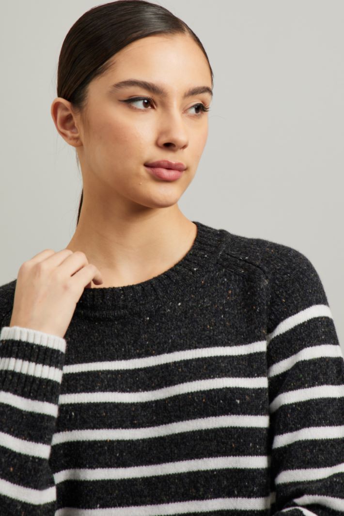 Maglia a righe - ANTRACITE BIANCO - Fashion Market - 3