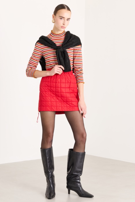 Maglia aderente con rouches a contrasto - Fashion Market