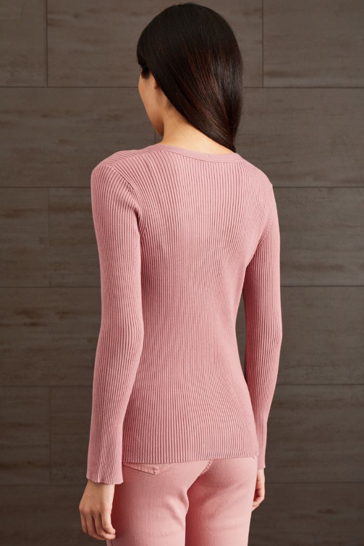 Maglia aderente in viscosa - ROSA ANTICO - Fashion Market - 4