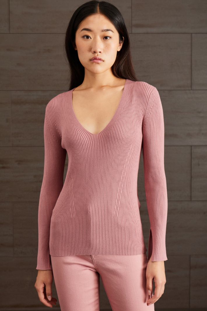Maglia aderente in viscosa - ROSA ANTICO - Fashion Market - 2