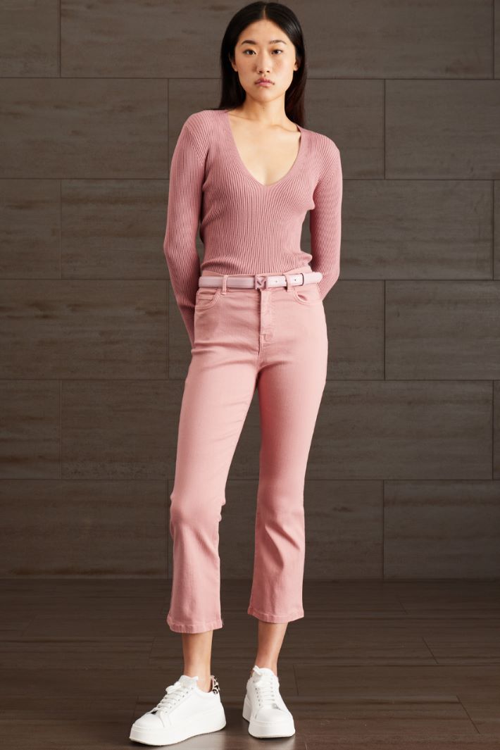 Maglia aderente in viscosa - ROSA ANTICO - Fashion Market