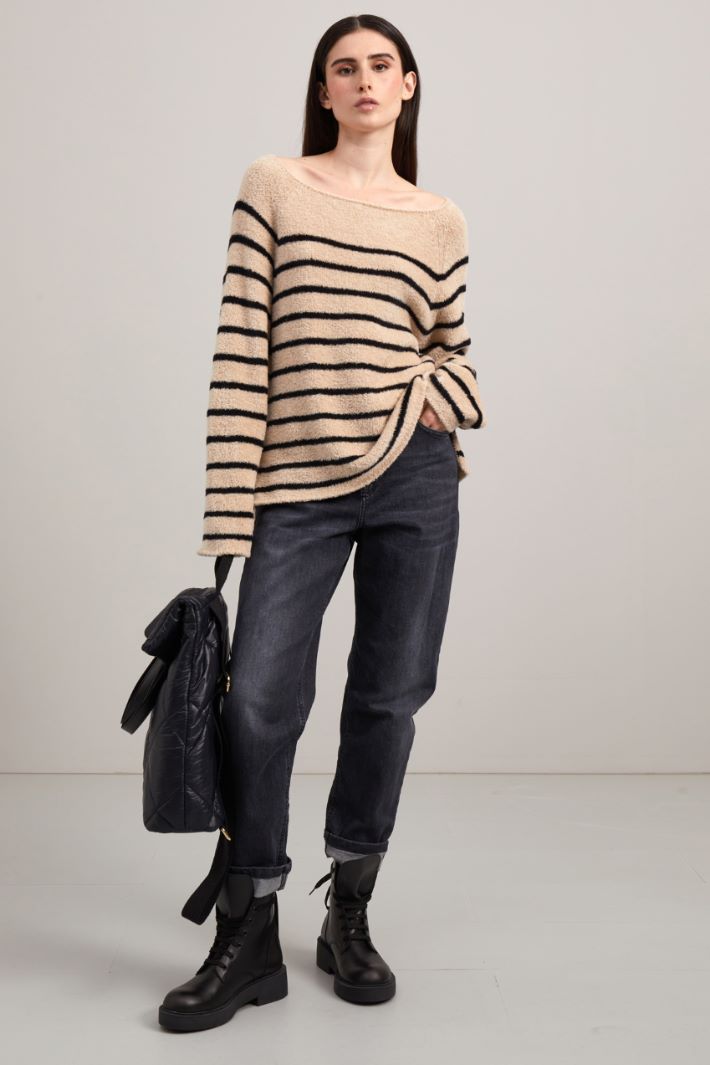 Maglia morbida in cotone - SABBIA NERO - Fashion Market