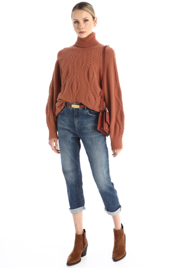 Maglia a trecce - MATTONE - Fashion Market - 4