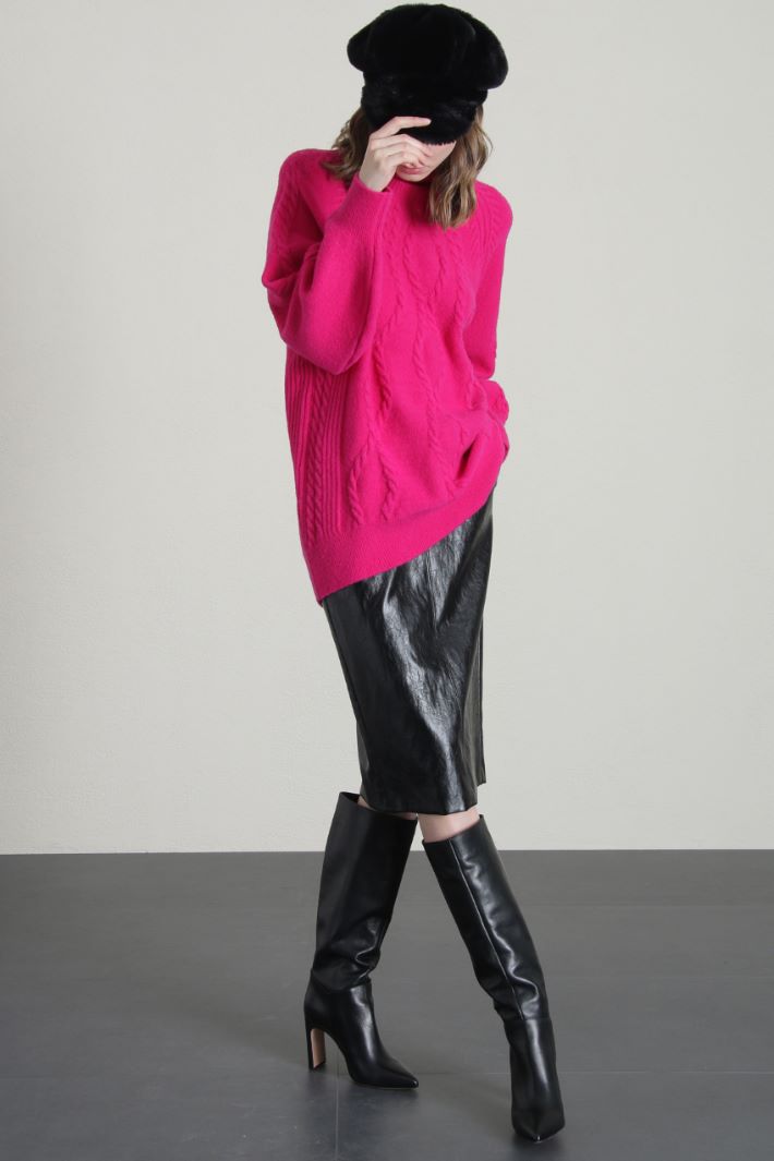 Maglia a trecce - FUXIA - Fashion Market - 4