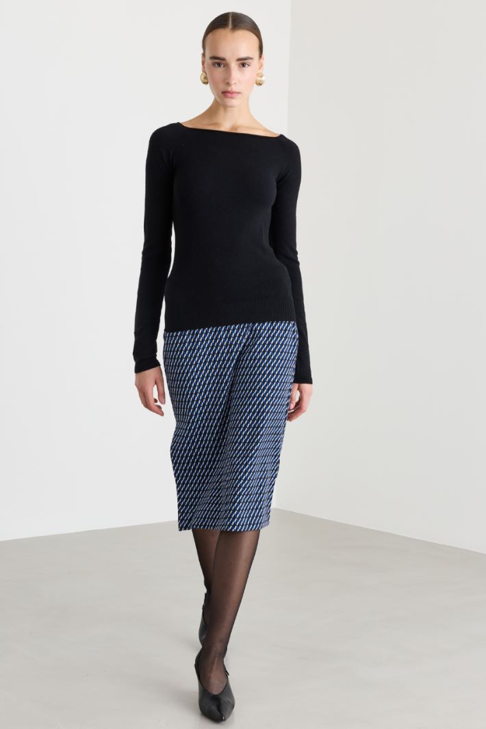 Maglia aderente in lana - NERO - Fashion Market