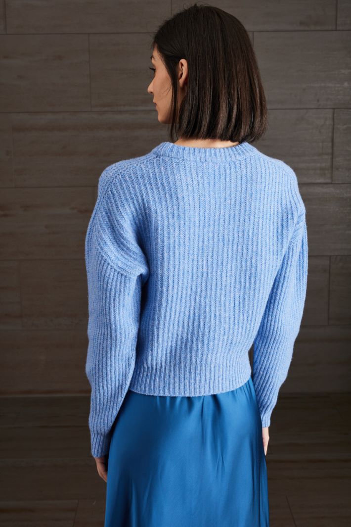 Maglia in pura lana - AZZURRO - Fashion Market - 4