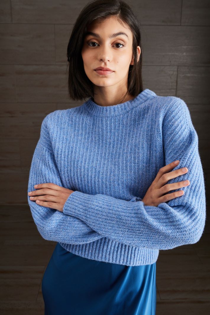 Maglia in pura lana - AZZURRO - Fashion Market - 3