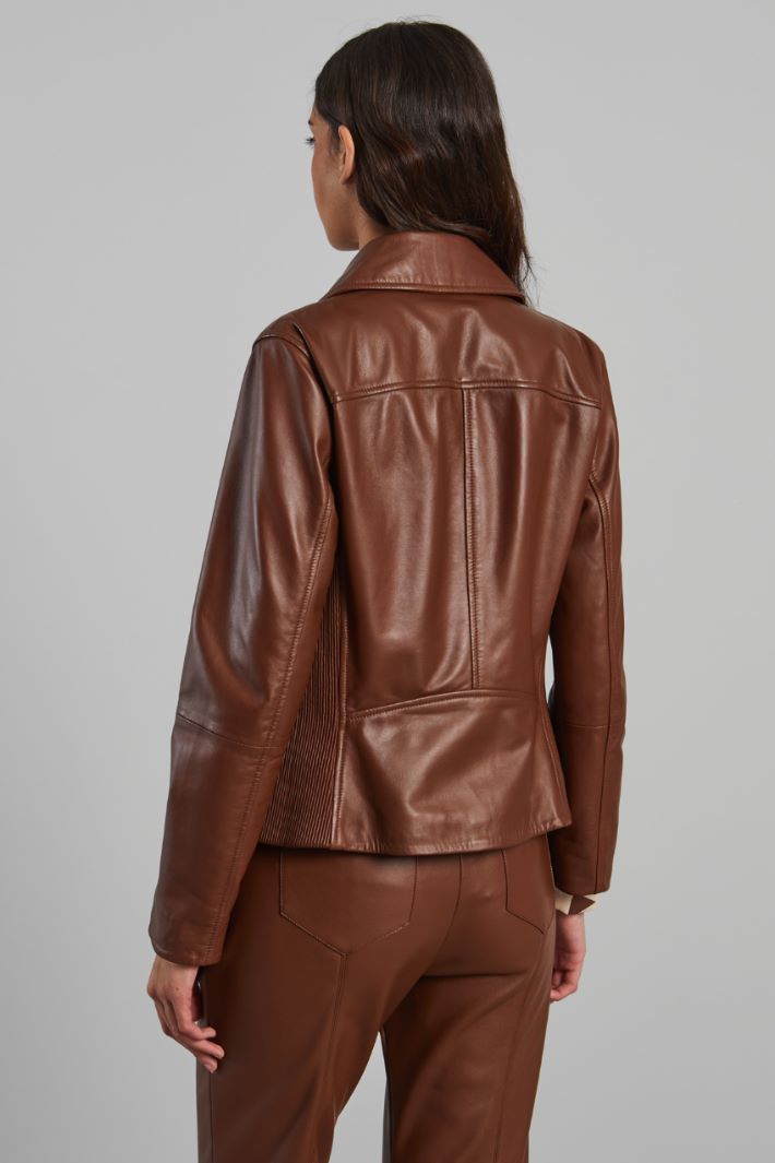 Biker in vera pelle - MARRONE - Fashion Market - 4