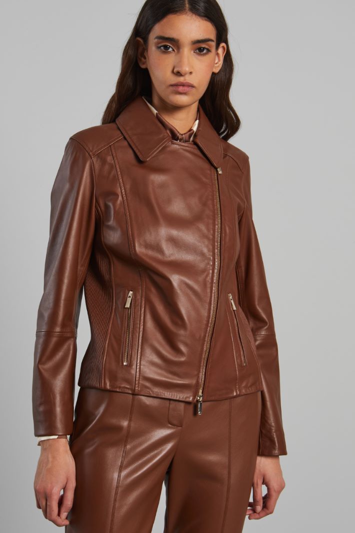 Biker in vera pelle - MARRONE - Fashion Market - 2
