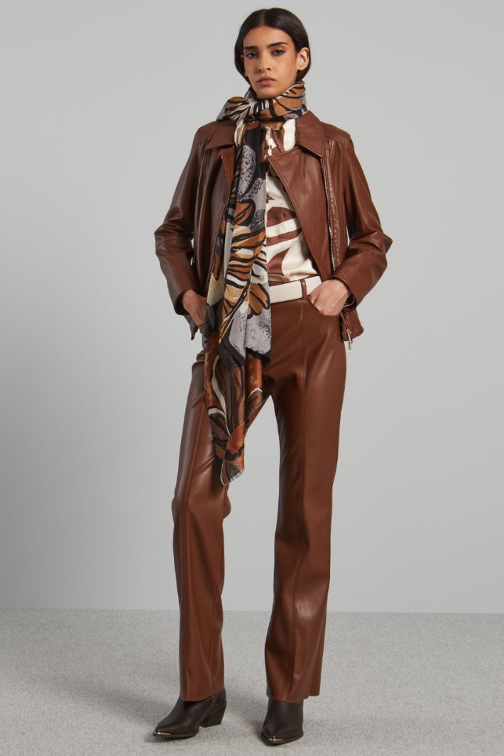 Biker in vera pelle - MARRONE - Fashion Market