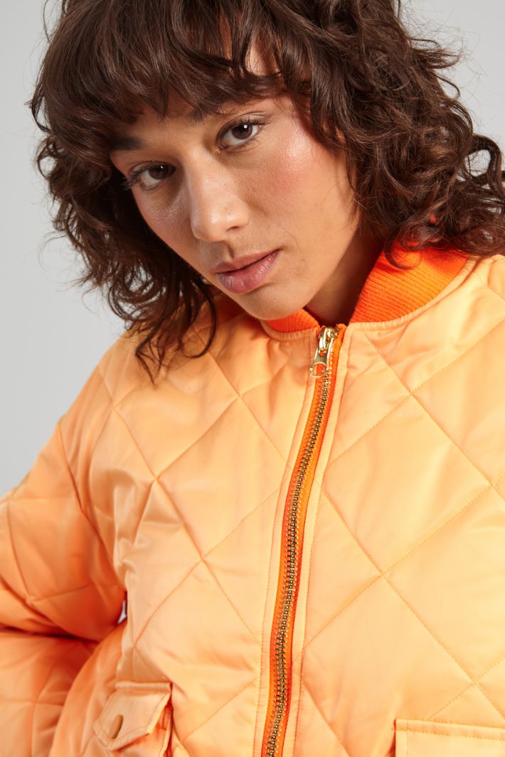 Imbottito corto in duchesse - ARANCIONE - Fashion Market - 3