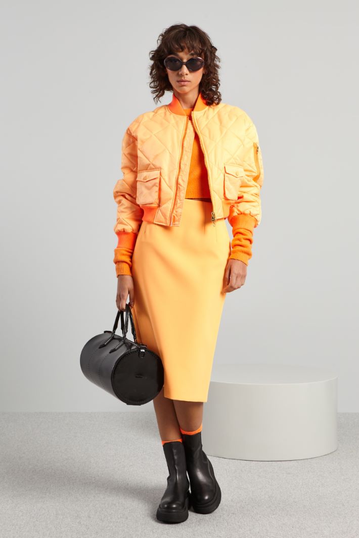 Imbottito corto in duchesse - ARANCIONE - Fashion Market