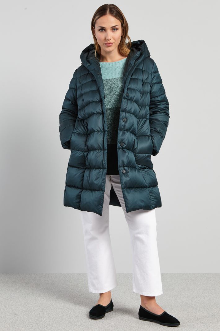 Piumino in raso tecnico - PETROLIO - Fashion Market