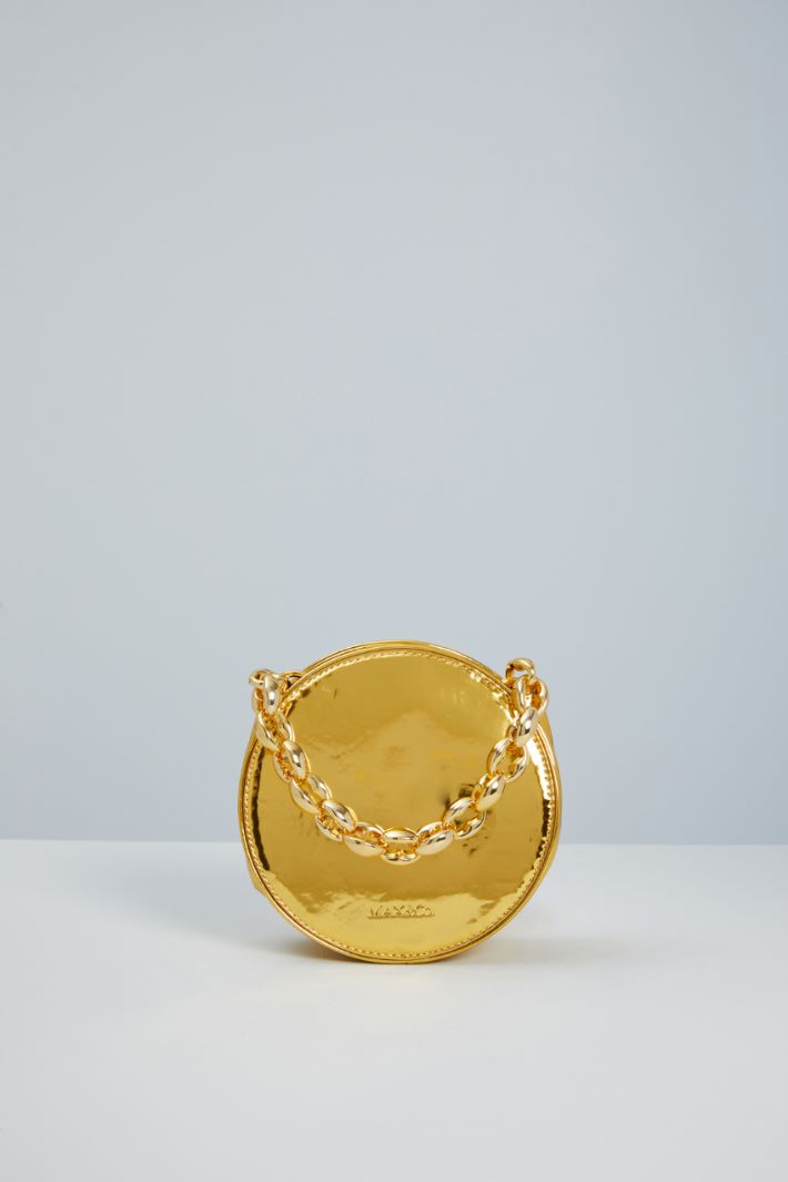 Borsa a cerchio laminata - ORO - Fashion Market