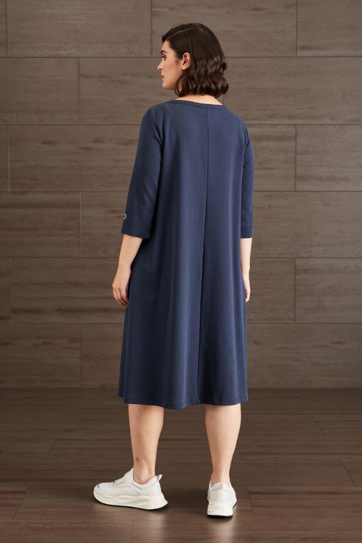 Abito in jersey di cotone - BLU SCURO - Fashion Market - 4