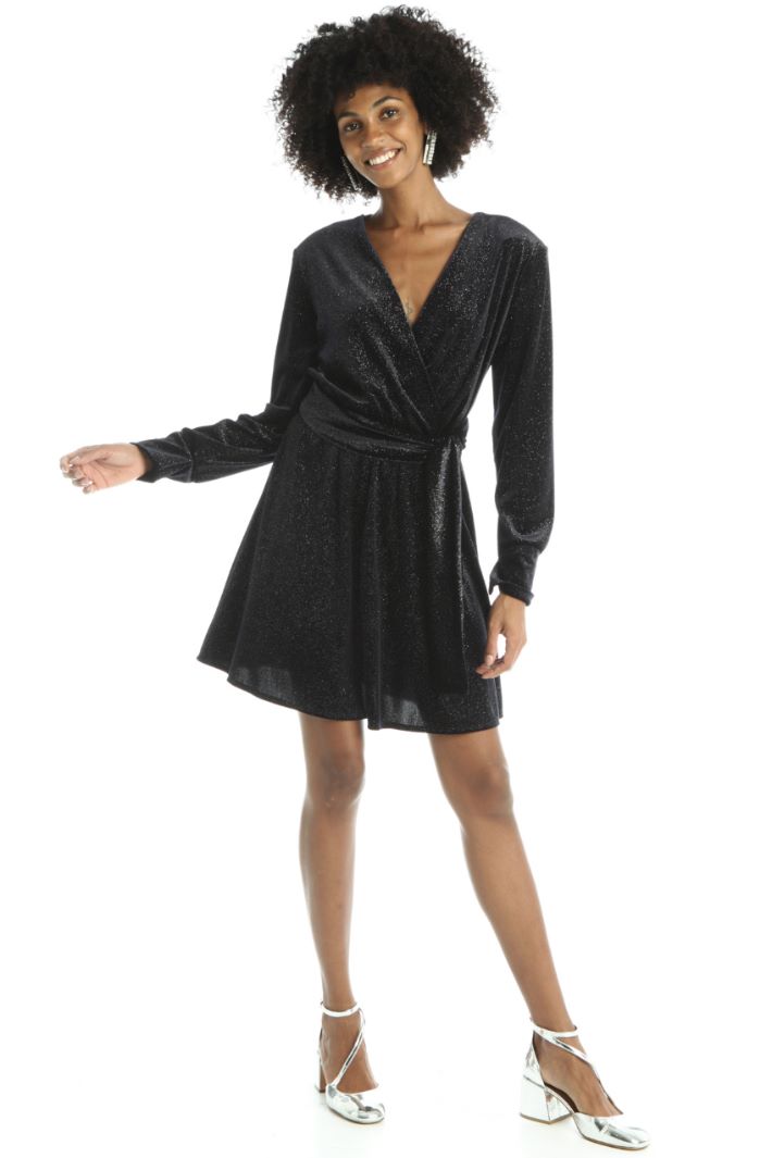 Abito corto in jersey velluto - BLU NOTTE - Fashion Market
