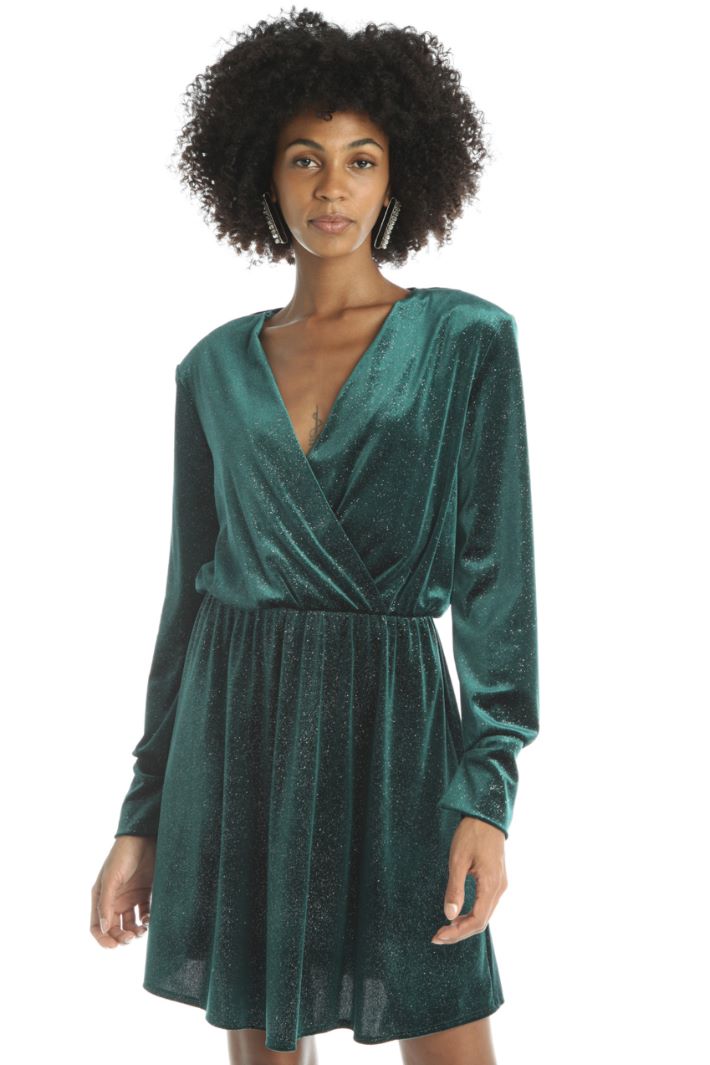 Abito corto in jersey velluto - VERDE - Fashion Market - 2