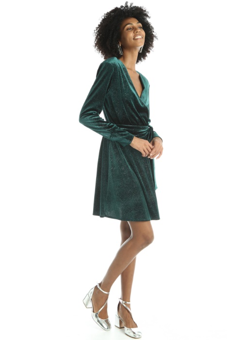 Abito corto in jersey velluto - Fashion Market